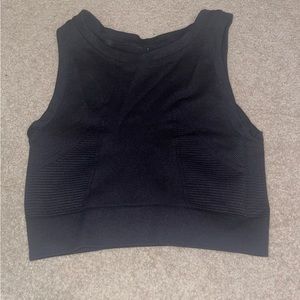 Women’s black athletic crop tank, AS